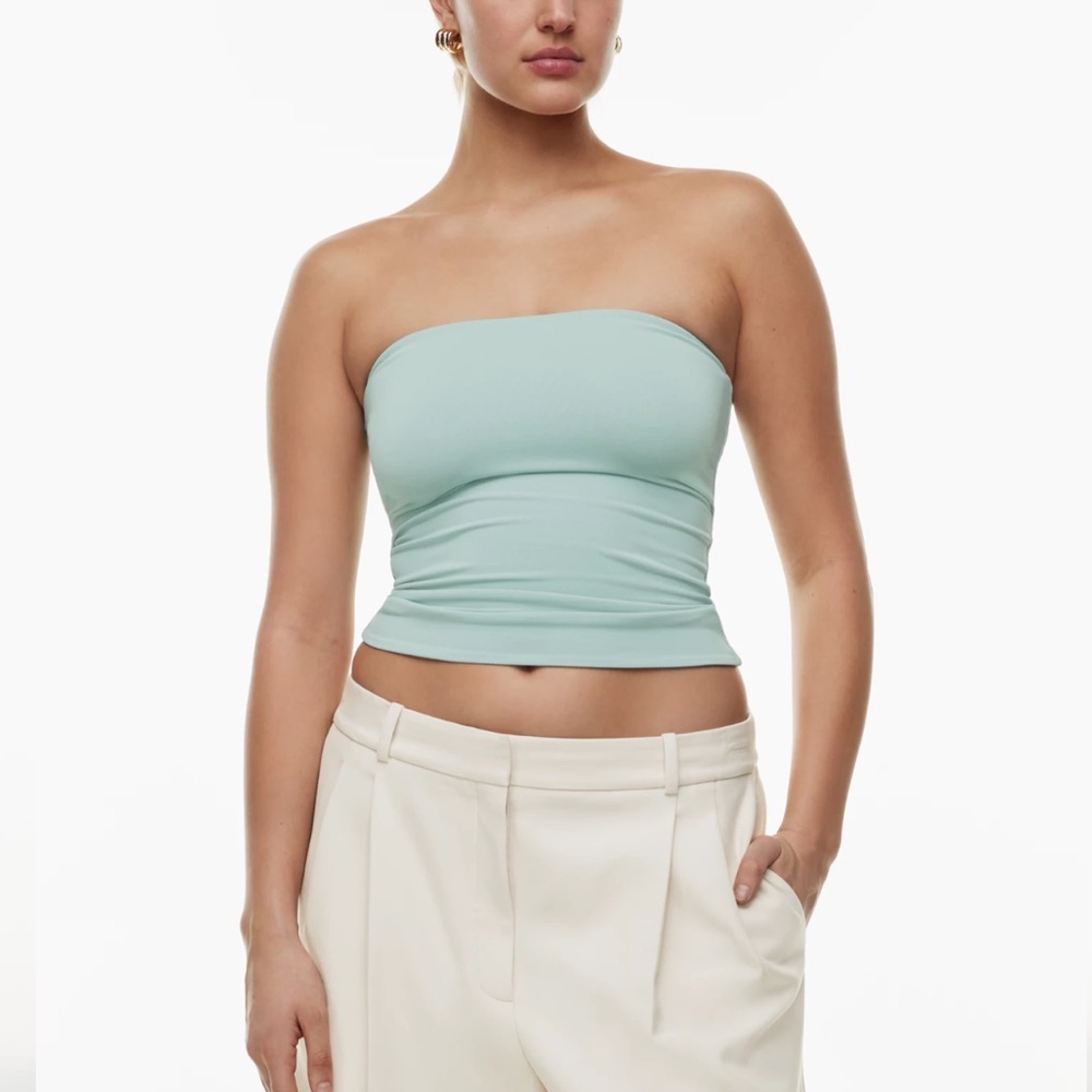 Free People Light Blue Strapless Crop Top